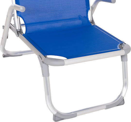 HomeMarkt Aluminium Beach Chair with High Back Blue