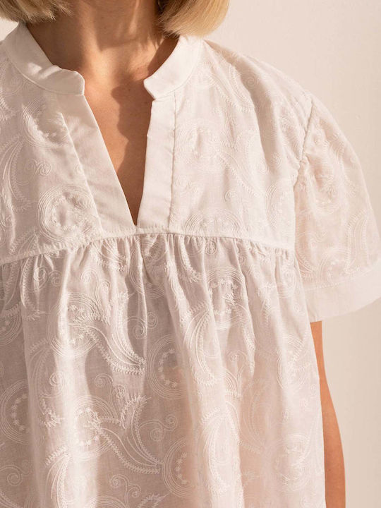 Bluza Damă Bumbac Albă
