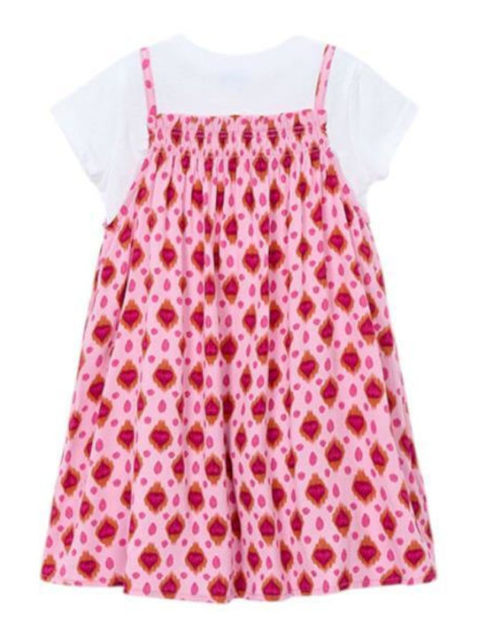 Mädchenkleid Kurzärmelig Set aus 2 mit Deckel Rosa
