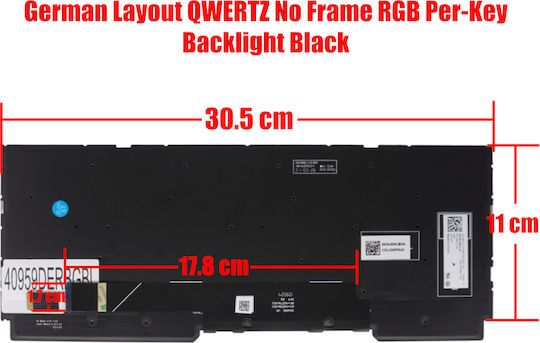 Немска Клавиатура За Лаптоп German Laptop Keyboard Dell G Series G16 7620 7625 7630 7635 06njjk 54gh5 054gh5 Vgm7g Pk1336u1c16 Nsk-deabbc De Без Рамка С Персонално Rgb Задно Осветяване Черна Код 40959derbgbl