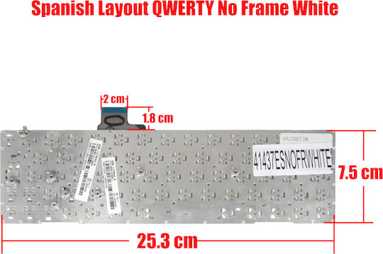 Teclado Español Para Portátil Spanish Laptop Keyboard Asus Eeepc X101 X101-red013g V127562ak2 Gr Okna-3i2ge11 Okna-3i2ge00 Okna-3i2hu11 Es No Frame White Κωδ.41437esnofrwhite
