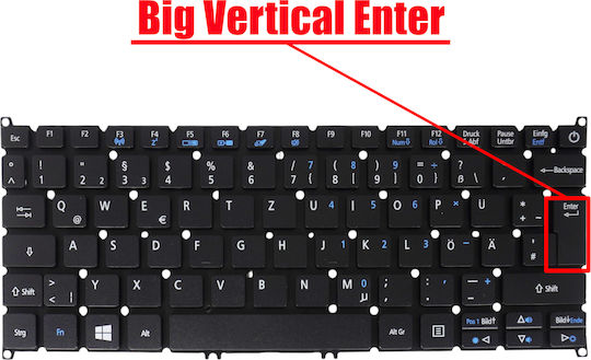 German Laptop Keyboard Acer Aspire Es1-132 Travelmate Spin B1 Tmb118 6b.vhpn7.004 6b.gg2n7.028 6b.gg3n7.028 Nki11130c6 Power Key De No Frame Black Code 41343detype2