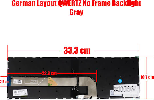 German Laptop Keyboard Lenovo Chromebook C340-15 81t9 81t9000ege 81t9000ypa 5cb0u43719 5cb0u43720 5cb0u43700 5cb0u43706 De Without Frame Backlit Gray Code 41442denofrblgray