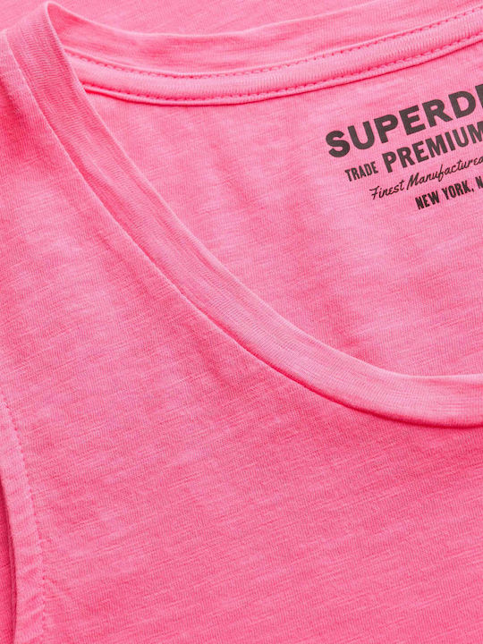 Scoop Neck Γυναικεία Μπλούζα Αμάνικη Fluo Pink