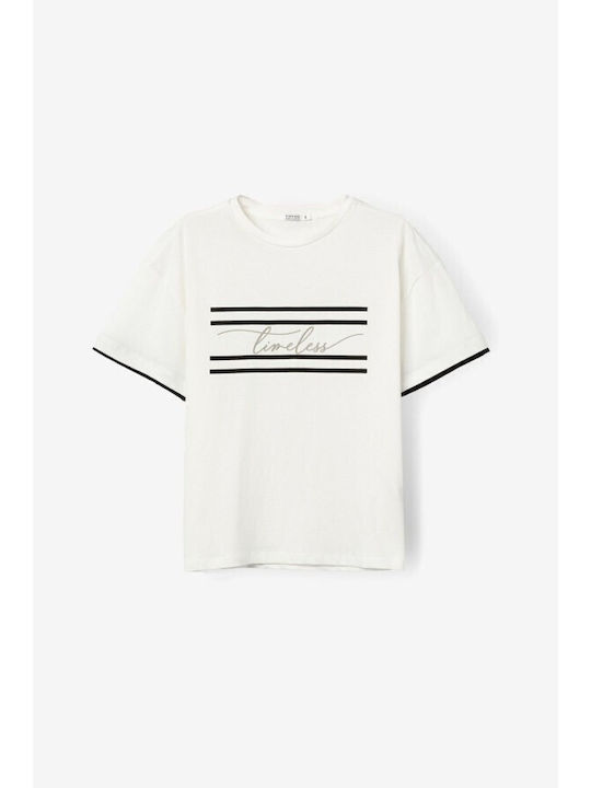 Women's Striped White T-shirt