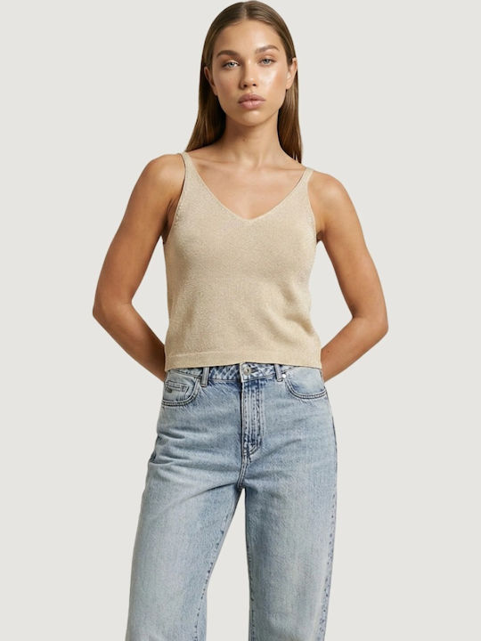 Women's Sleeveless Blouse Gold