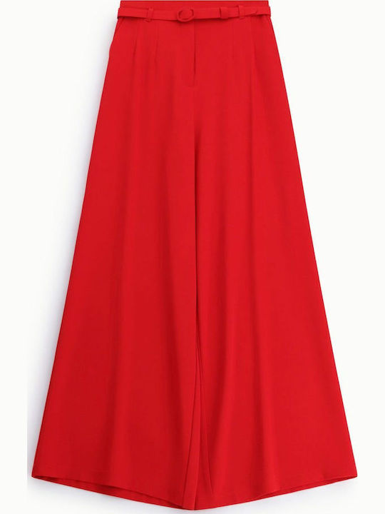 Women's Fabric Trousers Red