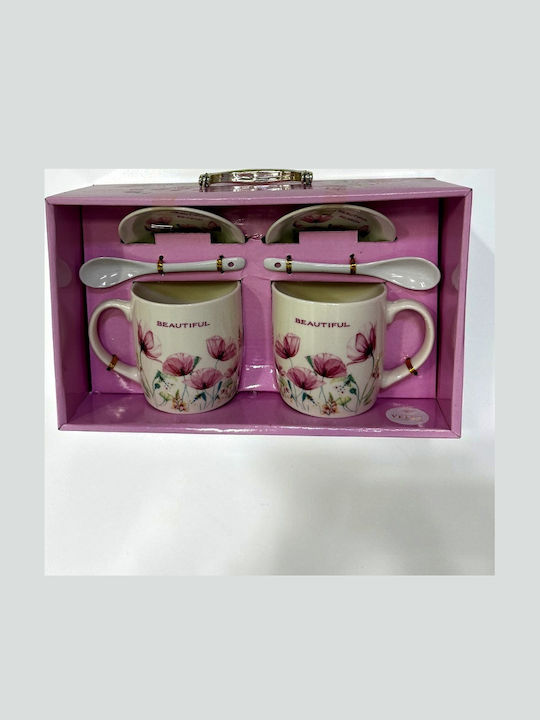 Velve Set Cesti Maro Ceramice Roz 300ml 2 Bucăți