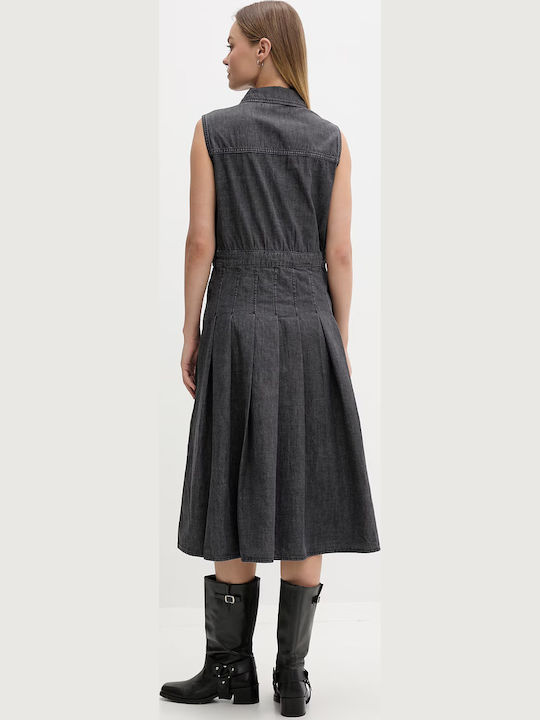 Summer Denim Black Dress