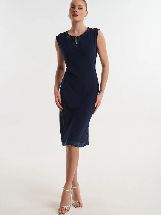 Midi Dress for Wedding and Christening Blue 05-9530-Blue
