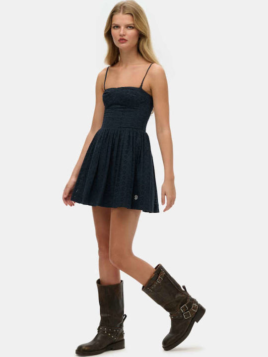 Summer Mini Slip Dress Blue