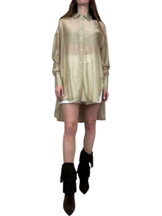 Long Sleeve Women's Shirt Beige