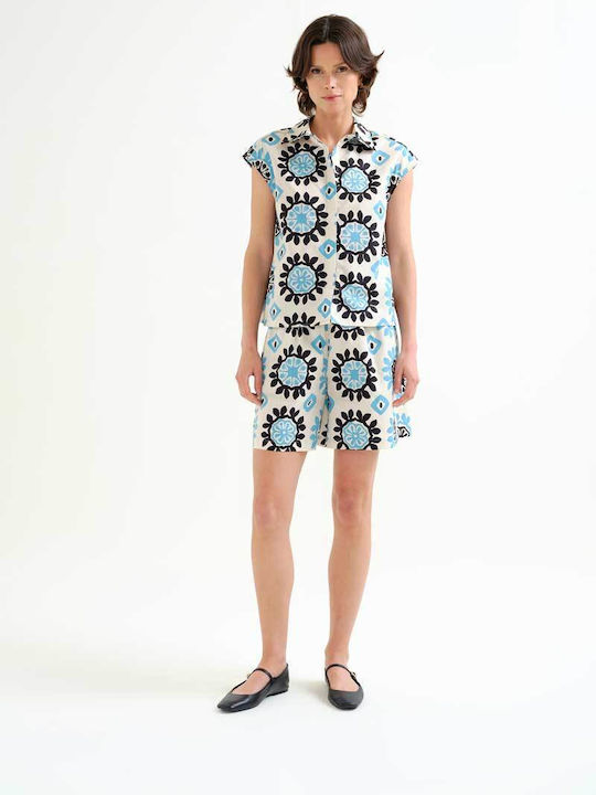 Short Sleeve Women's Shirt Ecru