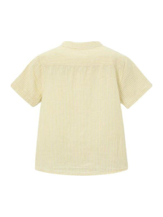 Kids Shirt Short Sleeve Linen Yellow