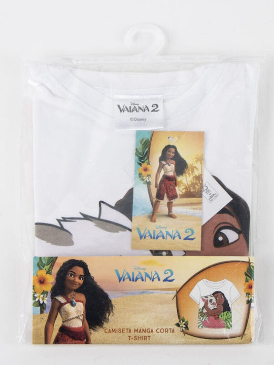 Kids Short-Sleeved White Blouse Vaiana Pua