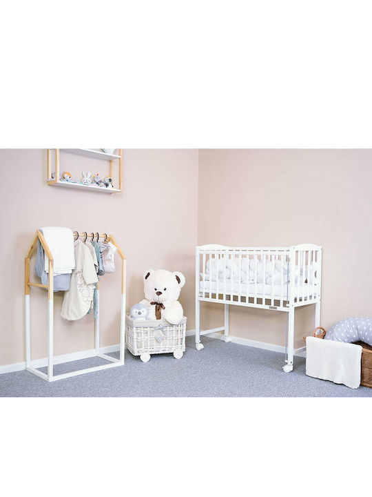 New Baby Mateo Baby Crib White with Wheels