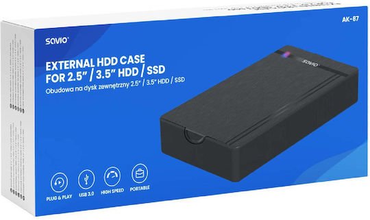 Savio Savio Festplattengehäuse 3.5" / 2.5" SATA III mit SATA / USB 3.0 Konnektivität