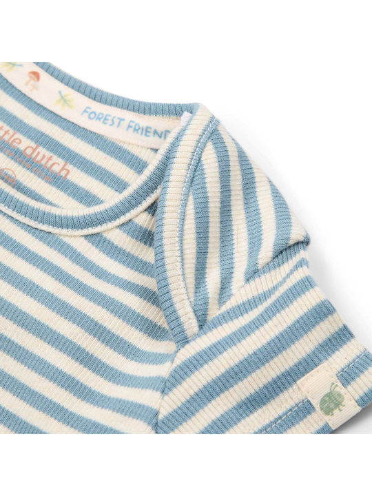 Little Dutch Stripe Onesie Stone Blue