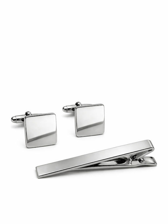 Legend Accessories Cufflinks Made of Steel in Silver Colour