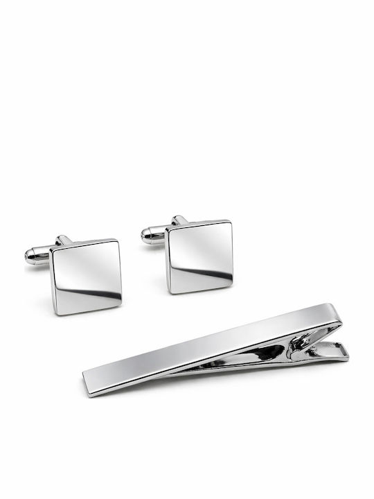 Legend Accessories Μανικετόκουμπα από Ατσάλι σε Ασημί Χρώμα Legend Accessories Μανικετόκουμπα από Ατσάλι σε Ασημί Χρώμα