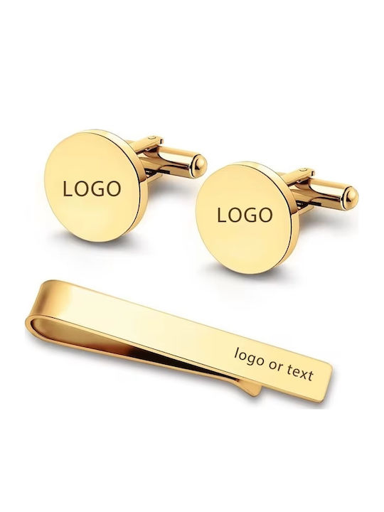 Legend Accessories Μανικετόκουμπα από Ατσάλι σε Χρυσό Χρώμα