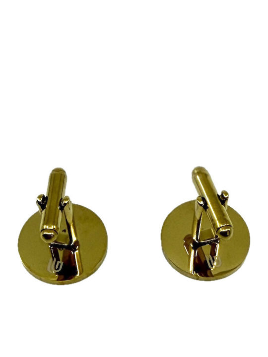 Legend Accessories Μανικετόκουμπα από Ατσάλι σε Χρυσό Χρώμα