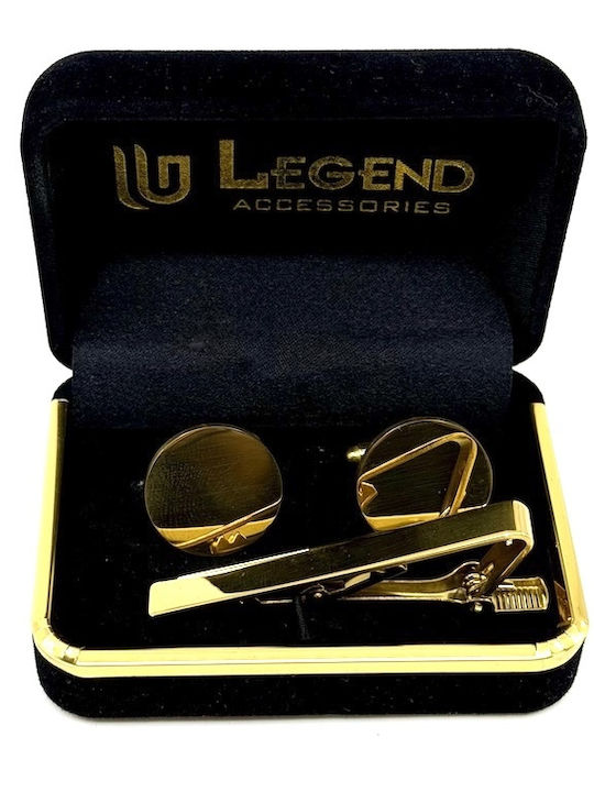 Legend Accessories Μανικετόκουμπα από Ατσάλι σε Χρυσό Χρώμα
