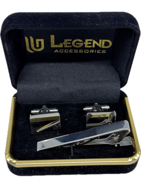 Legend Accessories Μανικετόκουμπα από Ατσάλι σε Ασημί Χρώμα