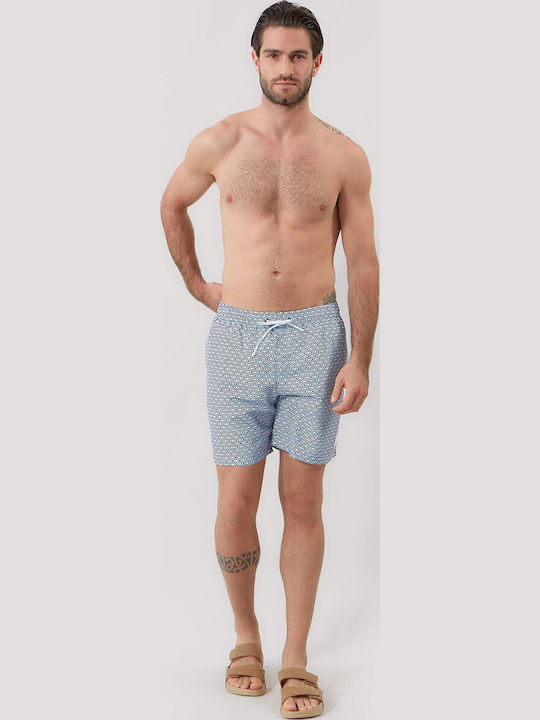 Men's Swim Shorts Blue with Patterns
