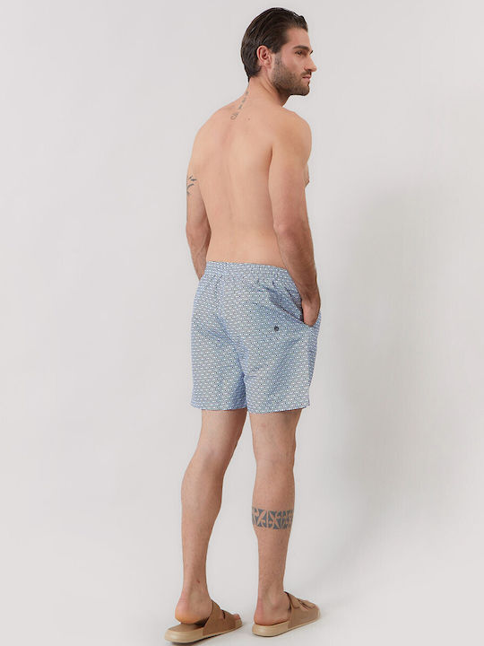 Men's Swim Shorts Blue with Patterns