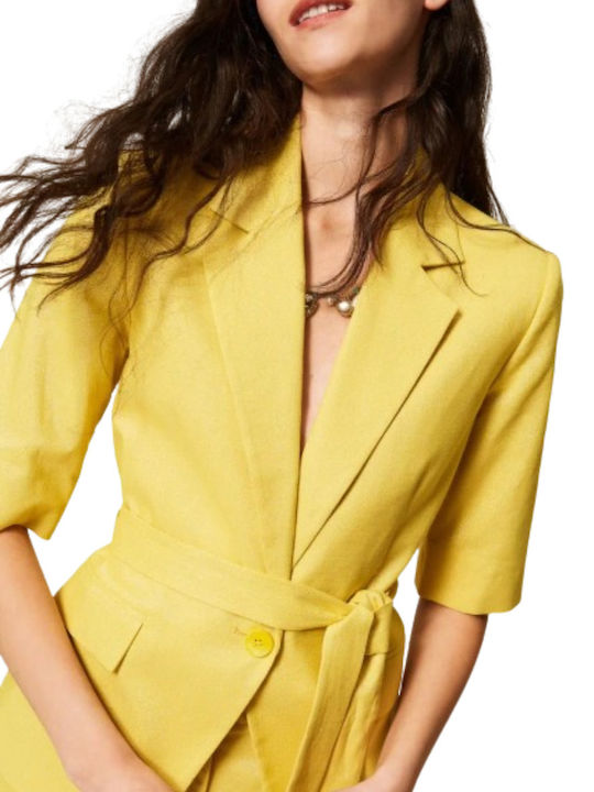 Twinset Γυναικείο Σακάκι Yellow