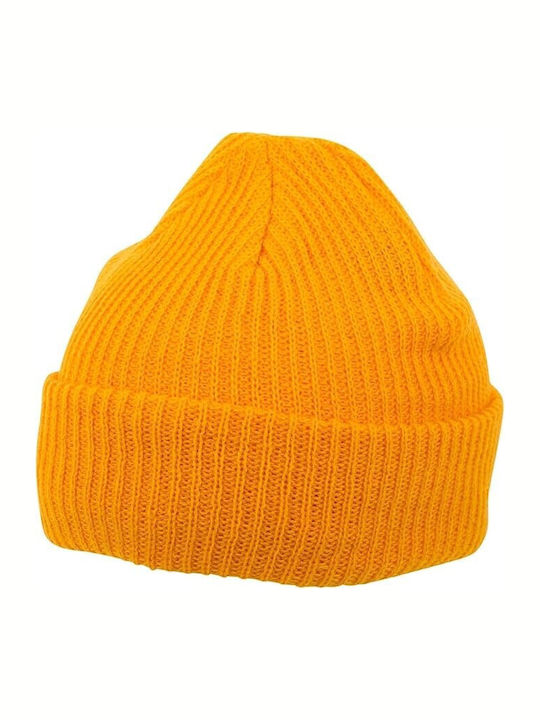 Beanie Unisex Σκούφος Πλεκτός σε Κίτρινο χρώμα