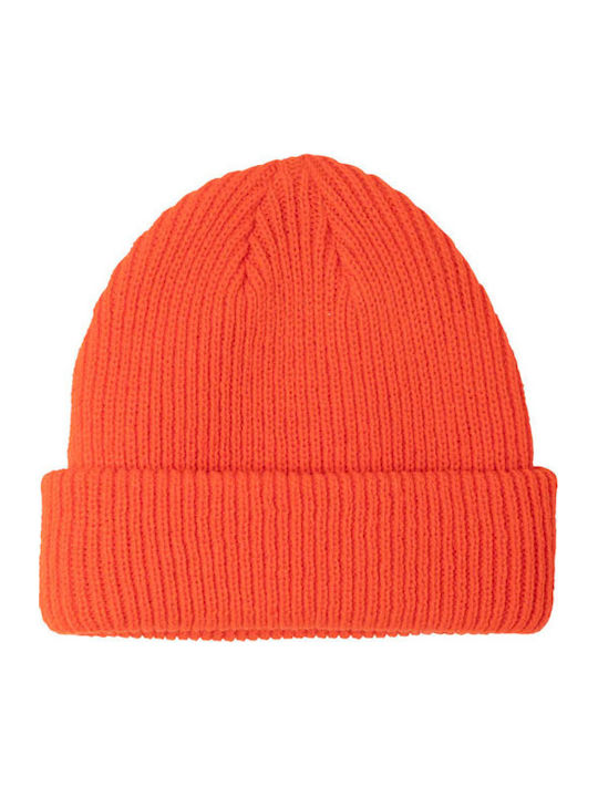 Beanie Unisex Σκούφος Πλεκτός σε Πορτοκαλί χρώμα