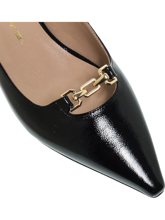Women's Ballerina Shoes Slingback Made of Patent Leather in Black Colour