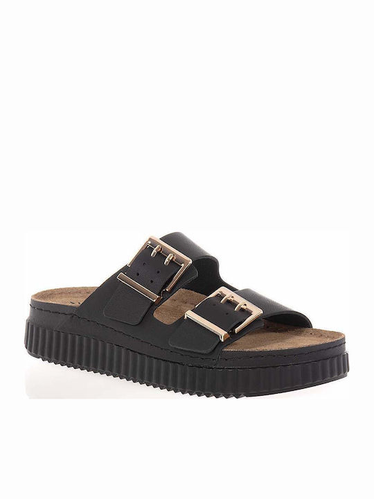 Sandale Casual Damă Flatforme Negre