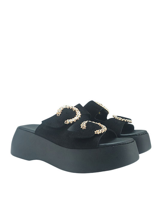 Damen Flache Sandalen Schwarz