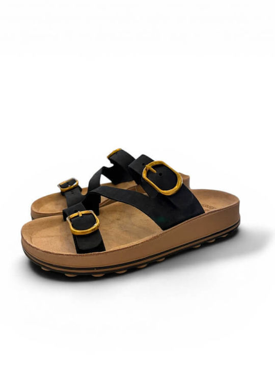 Damen Flache Sandalen Schwarz