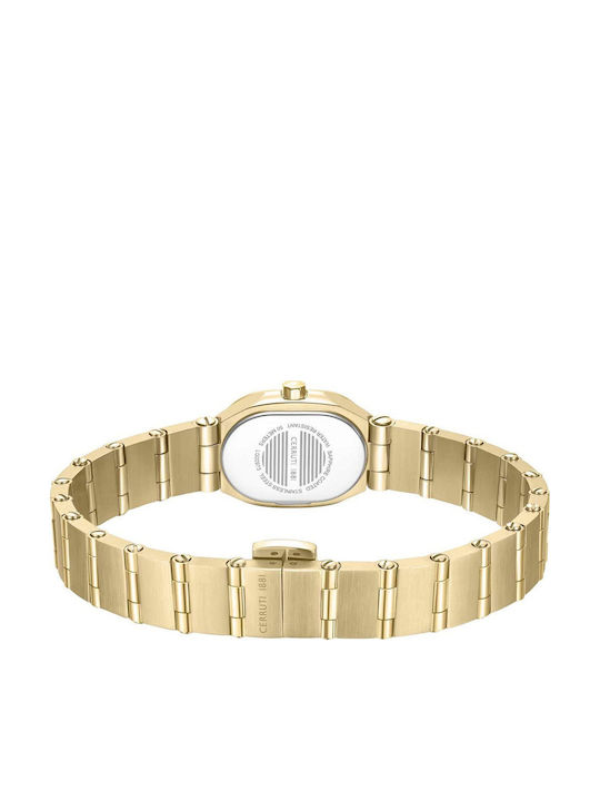 Cerruti Crystals Ceas Dama Cu Baterie Cu Brățară Din Metal Auriu