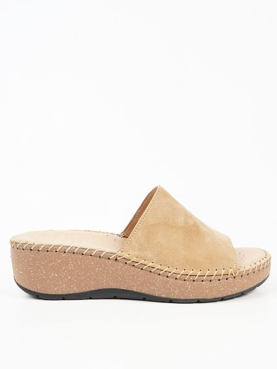 Anatomic Women's Summer Platforms In Slipper Style Beige