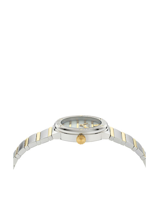 Versace Greca Logo Womens Watch 33mm Battery with Silver Metal Bracelet