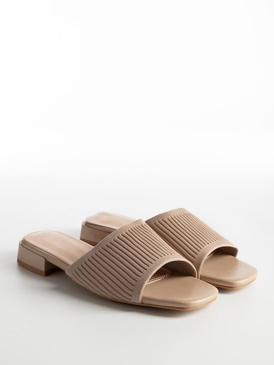 Flat Mules σε Μπεζ Χρώμα