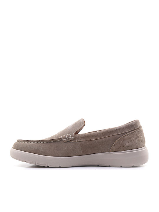 Δερμάτινα Ανδρικά Loafers σε Μπεζ Χρώμα