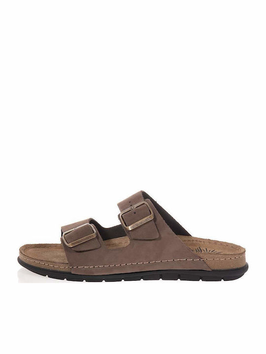 Leder Herrensandalen in Braun Farbe