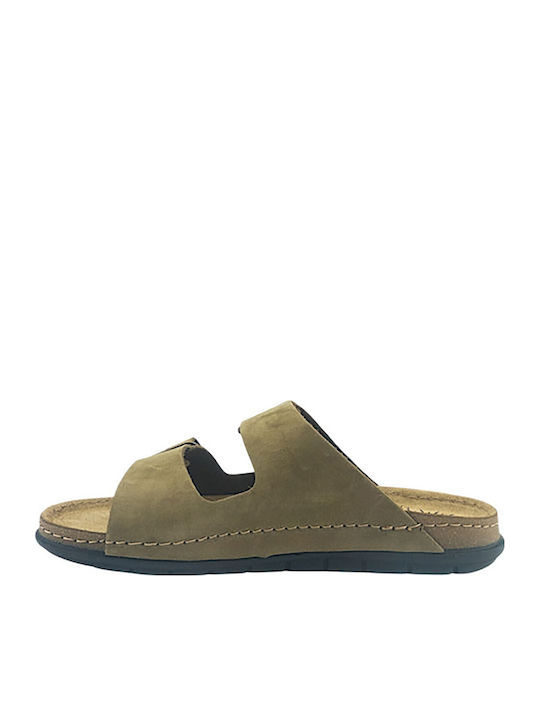 Leder Herrensandalen in Grün Farbe