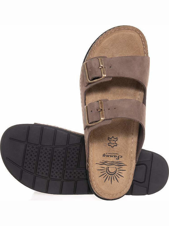 Leder Herrensandalen in Braun Farbe