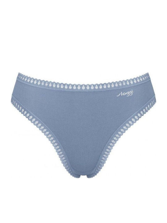 Cotton Women's Slip 3Pack With Lace Blue