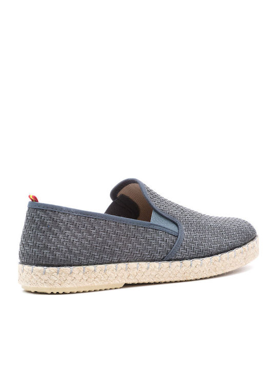Leather Men's Espadrilles in Black Colour