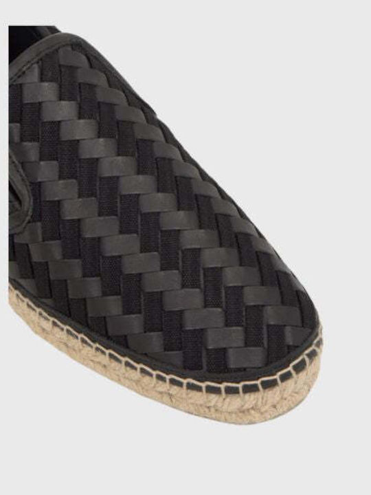 Leather Men's Espadrilles in Black Colour