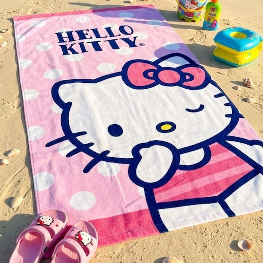 Kinder-Strandtuch 100% Mikrofaser Hello Kitty 70x140cm 88246-7