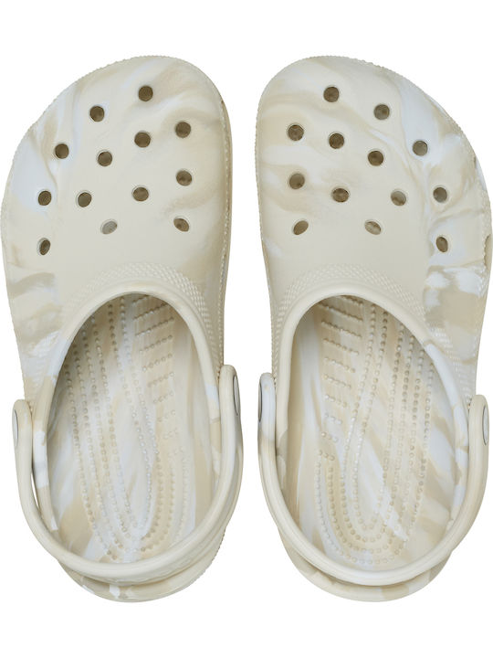 Classic Marbled Kids Anatomic Beach Clogs Beige